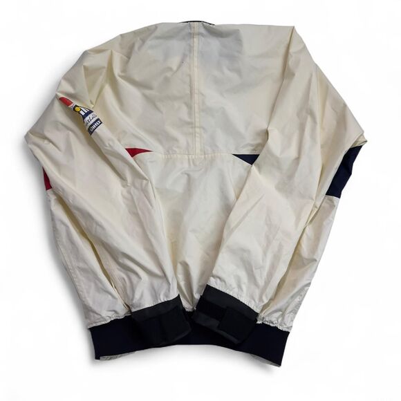 Gill Gilltex Sailing Pullover Jacket Men’s Large Cream Red Navy Vintage 80s - Picture 2 of 6